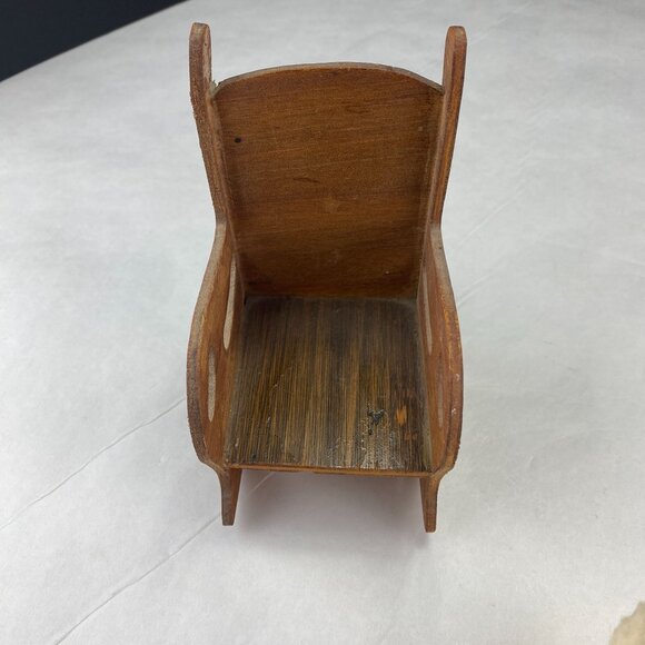 Vintage Dried Apple Head Folk Art Doll in Rocking Chair - Picture 8 of 10